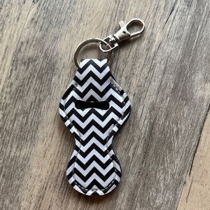 Black and White Chevron Chapstick Holder. Cross Posted.